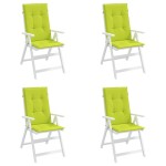 vidaXL Perne scaun cu spătar înalt, 4 buc., verde, 120x50x3 cm, textil vidaXL Perne scaun cu spătar înalt, 4 buc., verde, 120x50x3 cm, textil