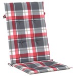 vidaXL Perne scaun spătar înalt 4 buc. roșu carouri 120x50x3 cm textil vidaXL Perne scaun spătar înalt 4 buc. roșu carouri 120x50x3 cm textil