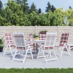 vidaXL Perne scaun spătar înalt 6 buc. roșu carouri 120x50x3 cm textil vidaXL Perne scaun spătar înalt 6 buc. roșu carouri 120x50x3 cm textil