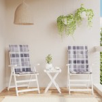 vidaXL Perne scaun spătar înalt, 2 buc. gri carouri 120x50x3 cm textil vidaXL Perne scaun spătar înalt, 2 buc. gri carouri 120x50x3 cm textil