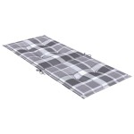 vidaXL Perne scaun spătar înalt, 2 buc. gri carouri 120x50x3 cm textil vidaXL Perne scaun spătar înalt, 2 buc. gri carouri 120x50x3 cm textil
