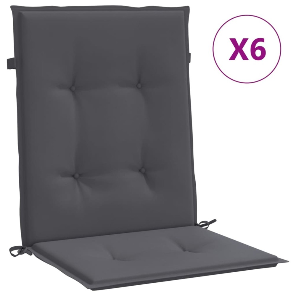 vidaXL Perne scaun cu spătar mic, 6 buc., antracit, textil oxford