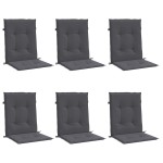 vidaXL Perne scaun cu spătar mic, 6 buc., antracit, textil oxford
