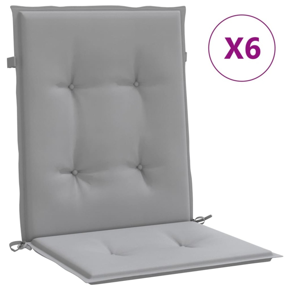 vidaXL Perne scaun cu spătar mic de grădină 6 buc., gri, textil oxford