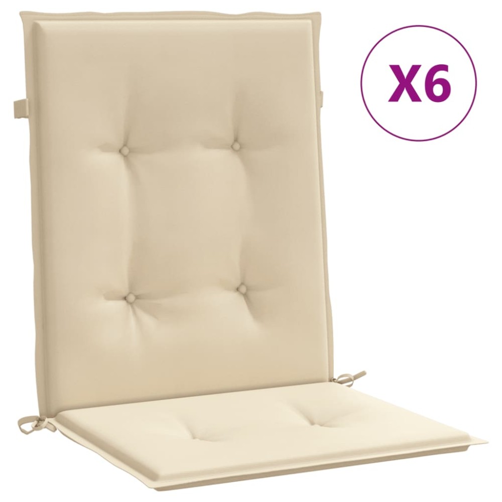 vidaXL Perne cu spătar mic, 6 buc., bej, 100x50x3 cm, textil oxford