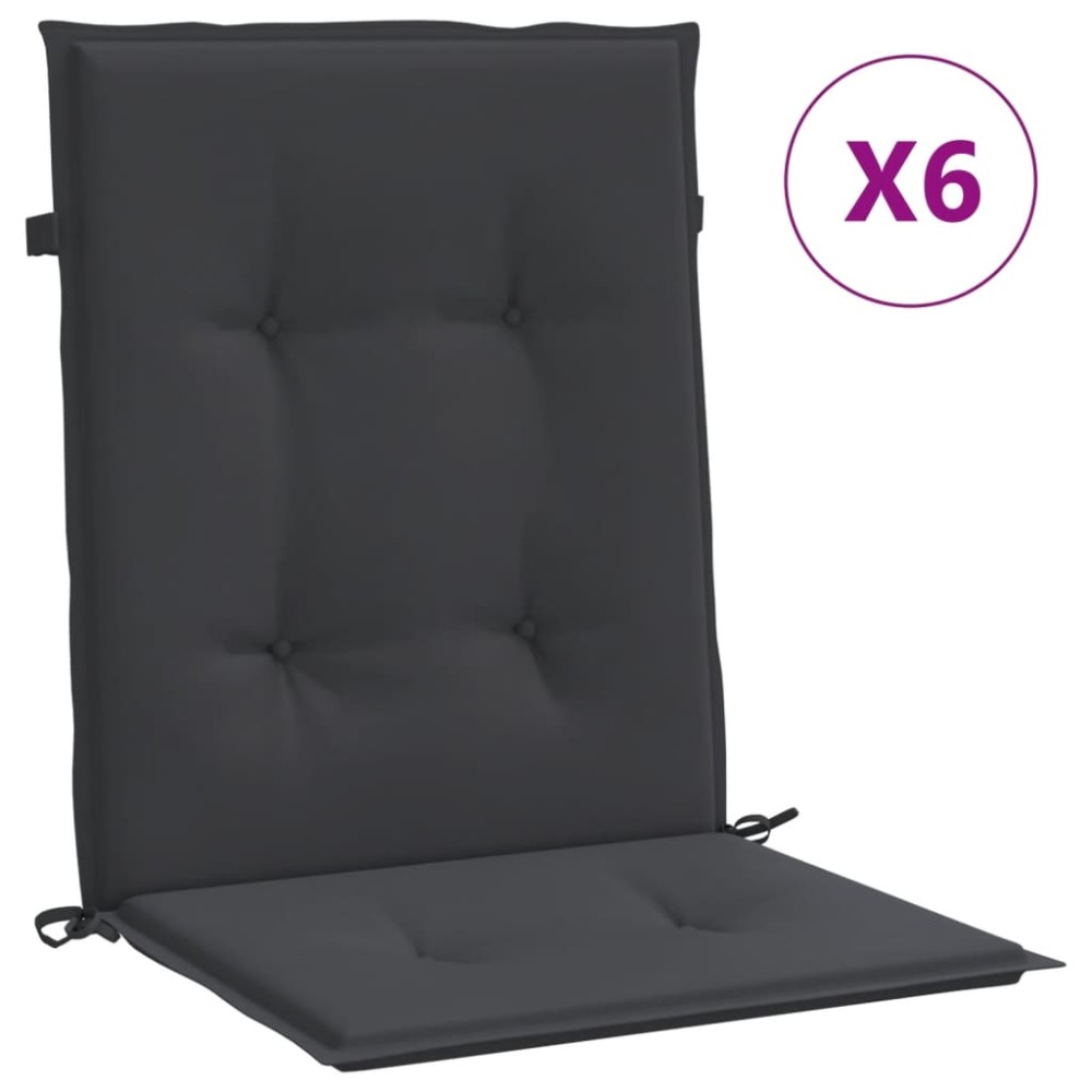 vidaXL Perne cu spătar mic, 6 buc., negru, 100x50x3 cm, textil oxford