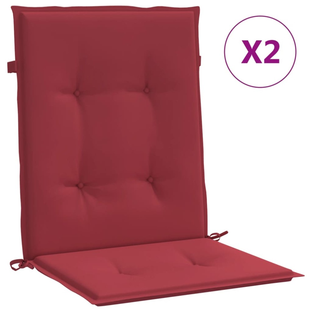 vidaXL Perne cu spătar mic, 2 buc. roșu vin 100x50x3 cm textil oxford
