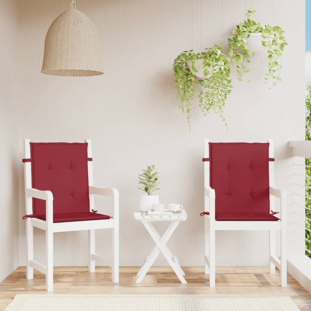 vidaXL Perne cu spătar mic, 2 buc. roșu vin 100x50x3 cm textil oxford
