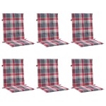 vidaXL Perne cu spătar roșu carouri, 6 buc., 100x50x3cm, textil Oxford vidaXL Perne cu spătar roșu carouri, 6 buc., 100x50x3cm, textil Oxford