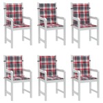 vidaXL Perne cu spătar roșu carouri, 6 buc., 100x50x3cm, textil Oxford vidaXL Perne cu spătar roșu carouri, 6 buc., 100x50x3cm, textil Oxford