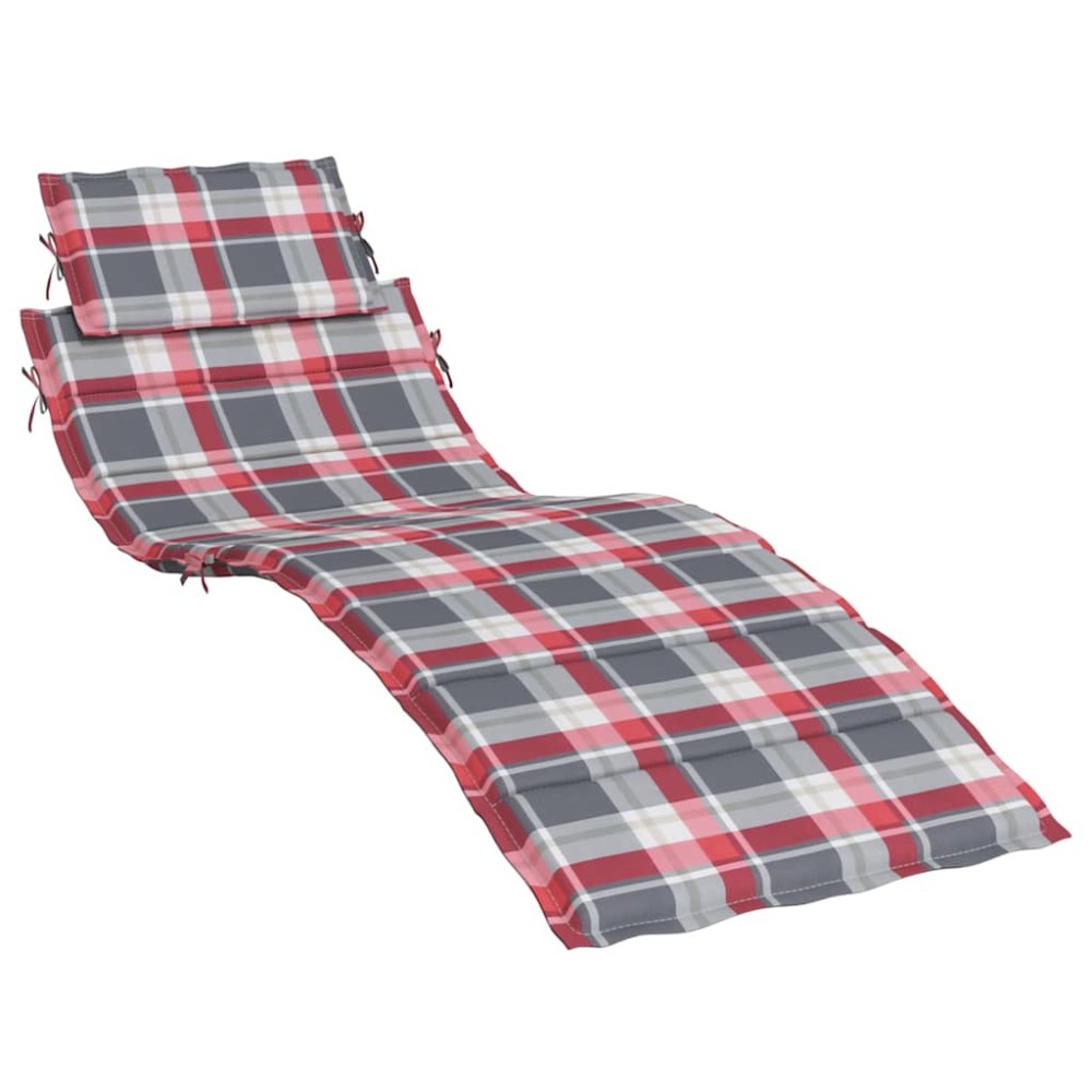 vidaXL Pernă de șezlong, roșu carouri, 186x58x4 cm, textil oxford