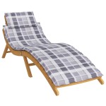vidaXL Pernă de șezlong, gri carouri, 186x58x4 cm, textil oxford vidaXL Pernă de șezlong, gri carouri, 186x58x4 cm, textil oxford