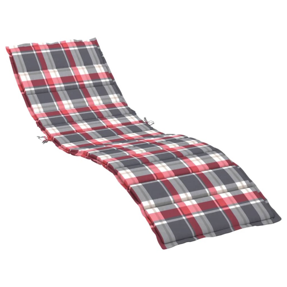 vidaXL Pernă de șezlong, roșu carouri, 200x50x3 cm, textil oxford