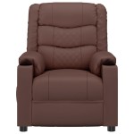 vidaXL Fotoliu rabatabil electric, maro, piele ecologică