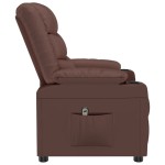 vidaXL Fotoliu rabatabil electric, maro, piele ecologică