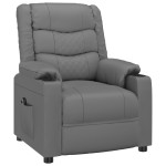 vidaXL Fotoliu rabatabil electric, gri, piele ecologică