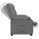 vidaXL Fotoliu rabatabil electric, gri, piele ecologică