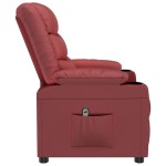 vidaXL Fotoliu rabatabil electric, roșu vin, piele ecologică