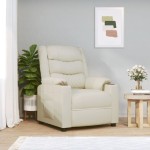 vidaXL Fotoliu de masaj electric, crem, piele ecologică vidaXL Fotoliu de masaj electric, crem, piele ecologică