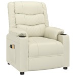 vidaXL Fotoliu de masaj electric, crem, piele ecologică vidaXL Fotoliu de masaj electric, crem, piele ecologică