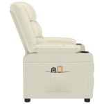 vidaXL Fotoliu de masaj electric, crem, piele ecologică vidaXL Fotoliu de masaj electric, crem, piele ecologică