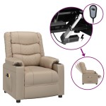 vidaXL Fotoliu de masaj electric, cappuccino, piele ecologică