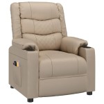 vidaXL Fotoliu de masaj electric, cappuccino, piele ecologică