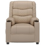 vidaXL Fotoliu de masaj electric, cappuccino, piele ecologică