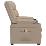 vidaXL Fotoliu de masaj electric, cappuccino, piele ecologică