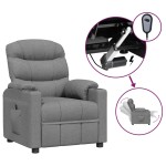 vidaXL Fotoliu rabatabil electric, gri deschis, textil