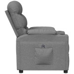 vidaXL Fotoliu rabatabil electric, gri deschis, textil