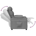 vidaXL Fotoliu rabatabil electric, gri deschis, textil