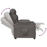 vidaXL Fotoliu rabatabil electric, gri închis, material textil