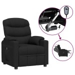 vidaXL Fotoliu rabatabil electric, negru, material textil