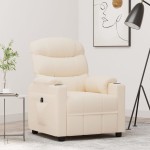 vidaXL Fotoliu rabatabil electric, crem, material textil
