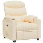 vidaXL Fotoliu rabatabil electric, crem, material textil