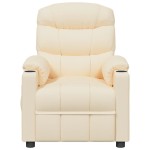 vidaXL Fotoliu rabatabil electric, crem, material textil