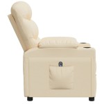 vidaXL Fotoliu rabatabil electric, crem, material textil