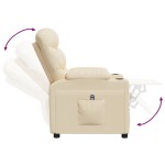 vidaXL Fotoliu rabatabil electric, crem, material textil