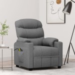 vidaXL Fotoliu de masaj electric rabatabil, gri deschis, textil vidaXL Fotoliu de masaj electric rabatabil, gri deschis, textil