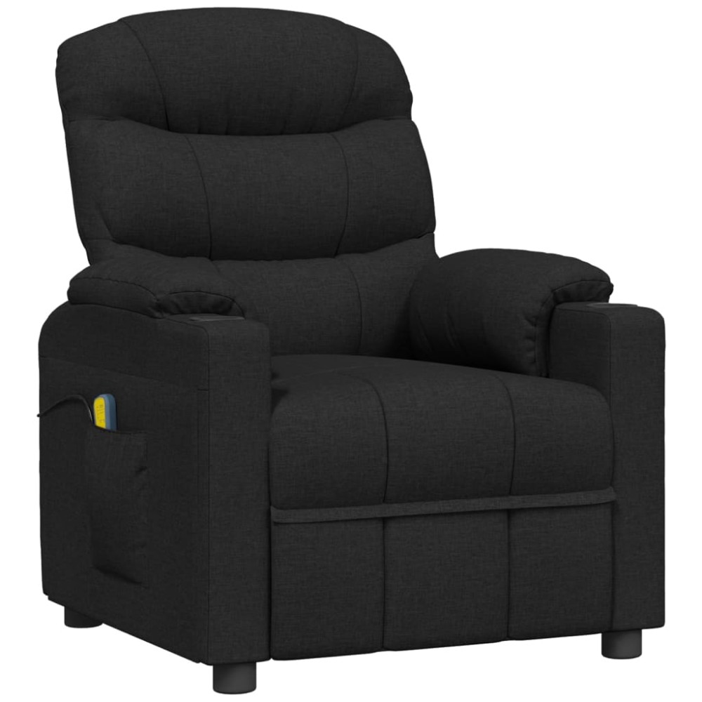 vidaXL Fotoliu de masaj electric rabatabil, negru, textil