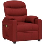 vidaXL Fotoliu de masaj electric rabatabil, roșu vin, textil vidaXL Fotoliu de masaj electric rabatabil, roșu vin, textil