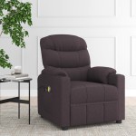 vidaXL Fotoliu de masaj electric, maro închis, material textil vidaXL Fotoliu de masaj electric, maro închis, material textil