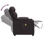 vidaXL Fotoliu de masaj electric, maro închis, material textil vidaXL Fotoliu de masaj electric, maro închis, material textil
