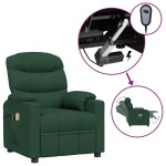 vidaXL Fotoliu de masaj electric, verde închis, material textil vidaXL Fotoliu de masaj electric, verde închis, material textil