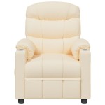 vidaXL Fotoliu de masaj electric rabatabil, crem, textil vidaXL Fotoliu de masaj electric rabatabil, crem, textil