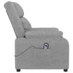 vidaXL Fotoliu rabatabil electric, gri deschis, textil