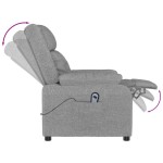 vidaXL Fotoliu rabatabil electric, gri deschis, textil