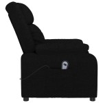 vidaXL Fotoliu rabatabil electric, negru, material textil