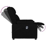 vidaXL Fotoliu rabatabil electric, negru, material textil